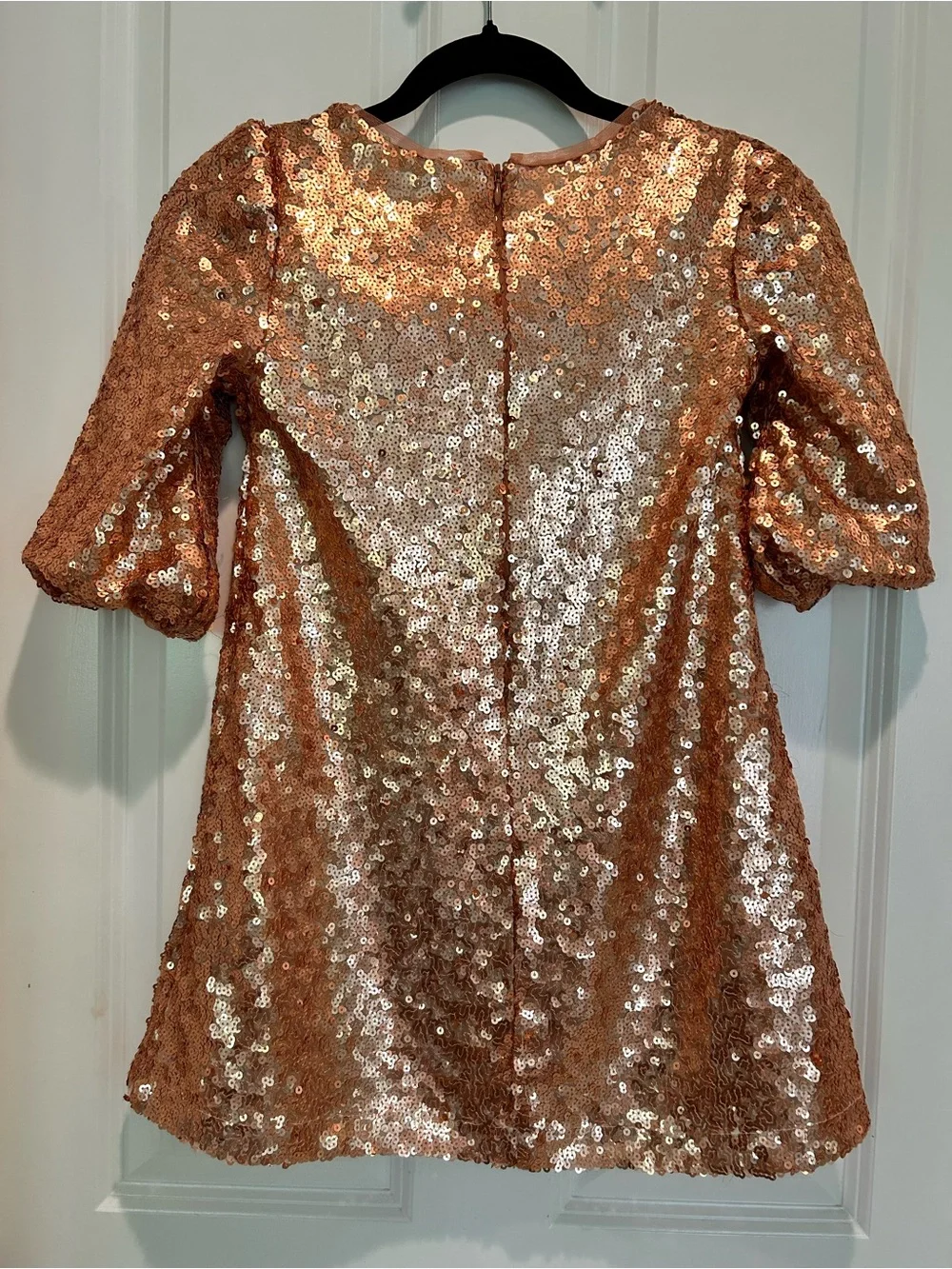 Gap Kids Rose Gold Sequin Shift Dress Girls Size 8 Party Dress